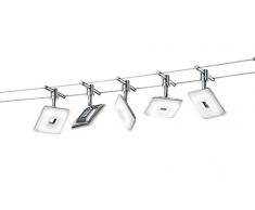 Trio 775810506 Pontius Sistema su Cavi a LED, 5x4.1 W, Cromo, 500 cm, metallo