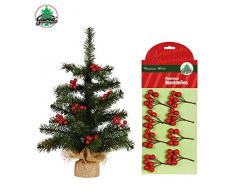Partylandia Shop Decorazione Albero di Natale, Rosso/Verde, 7 cm