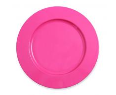 Villa dEste Colors Sottopiatto, Metallo, Rosa, 33x33x1.5 cm