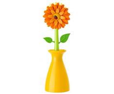 Stoviglie Vigar 7200 Flower Power Spazzola di plastica Vaso di Colore Arancione 5 x 5 x 15 cm
