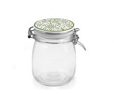 H&H 7122 Ellen Barattolo in Vetro, Tappo Ermetico, CC 750, Multicolore