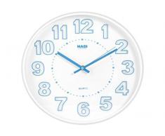 HABI Orologio Parete Tondo 30 Azzurro Arredo e Decorazioni casa, Bianco, 30 cm