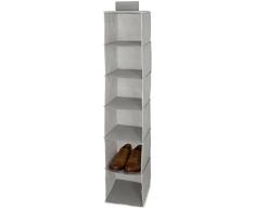Maturi, Organizer per Scarpe da Appendere in Armadio o Guardaroba a Sei Livelli/Ripiani, in Tessuto, Grigio, 25Â x 28Â x 128Â cm
