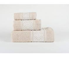 ForenTex - Set di 3 Asciugamani Multiuso Basic assorbenti per Bagno, Palestra, Spiaggia, Piscina, 100% Cotone, Grigio Tortora, Set 30 x 50,50 x 100,100 x 150 cm 3