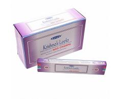 lotusandlime Satya Krishnas Leela Nag Champa-Bastoncini di incenso, Confezione da 15 g, Multi, approx Dimensions: Length 24cm Height 5cm Width 8cm