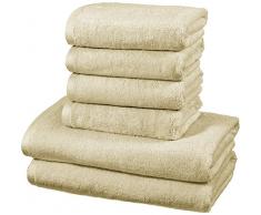AmazonBasics - Set di asciugamani ad asciugatura rapida, 2 pezzi, 2 teli bagno + 4 asciugamani - Lino
