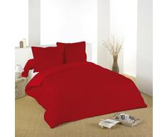 Lovely Casa HC34820008 Alicia - Biancheria da letto in cotone, conta fili 57, 240 x 220 cm, rosso