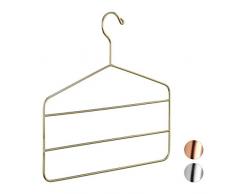 Relaxdays, Oro Gruccia Appendiabiti Multipla, per Pantaloni, Gonne, Sciarpe, Design Elegante, 4 mm, in Metallo, 33 x 36,5 x 0,4 cm