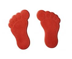RIDDER 695060-350 - Adesivi Antiscivolo per Doccia/Vasca, a Forma di Piedi, Misura XXS, Colore: Rosso