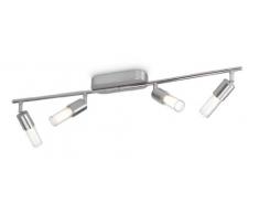 Philips Ledino Lampadario con Faretti LED, 4 x 5 W, Lampadina Inclusa, Alluminio