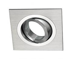 Wonderlamp W-E000006 Classic Classic - Kit di faretto da incasso quadrato, Alluminio, Portalampade incluso: GU10, 9 x 9 x 2,5 cm