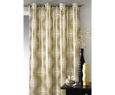 Homemaison - Tenda in tessuto jacquard fantasia, oro, 138 x 260 cm