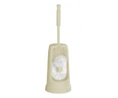Wenko 19780100 Portascopino per WC Standard Beige - mit Randreiniger, Materiale plastico, 12 x 39 x 12 cm, Beige