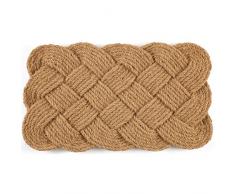 Entryways 2033S Zerbino intrecciato a mano in fibra di cocco, Color Marrone, 40 x 60 cm