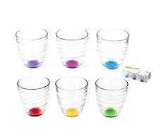Pasabahce 95730 Vetro Mexico Set 6 Bicchieri, 28.5 cl, Trasparente/Multicolore, 6 unitÃ 