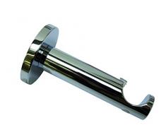 Gardinia Supporto con Piastra per Asta per Tende, 1 Supporto per Asta, Chiuso, Kit Montaggio Incluso, Serie Chicago, 20 mm Diametro, Nero