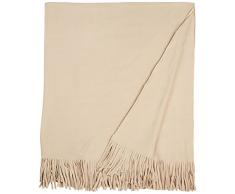 Comptoir du linge Plaid in Pile a Frange Poliestere Lino 200Â x 150Â cm