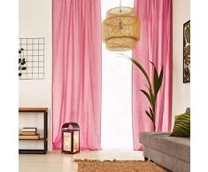 Tenda con Passanti, 110 x 250 cm, Tinta Unita, Colore Fucsia: Plain Style