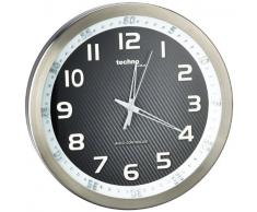 Technoline WT 8970 Orologio da Parete Radio, Metallo, Nero/Argento, 30x4.2x30 cm