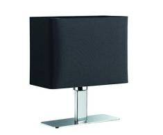Reality R50111002 Ming Lampada Tavolo, 1xE14, 40 W, Cromo/Nero, 20x10.5x22.5 cm, metallo;metallo/tessuto