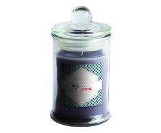 Candele DAurora Dafne Candela Profumata in Giara con Coperchio E Banda Colorata, Cera, Grigio, 6.2x6.2x11.8 cm