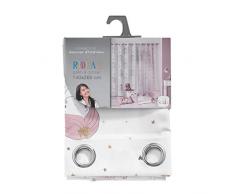 Douceur dIntÃ©rieur Tenda con Occhielli, 140 x 260 cm, in Poliestere, Stampa Rosaline, Colore: Bianco