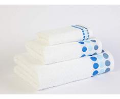 Flor De AlgodÃ³n Set di Asciugamani da Bagno, Sfere, 400 gr/m2 30 x 50cm, 50 x 90 m, 100 x 140 cm Bianco