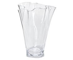 SIGNATURE HOME COLLECTION, Vaso da Fiori in Vetro soffiato, Altezza: 30 cm, Trasparente