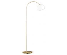 Honsel 49181 Bow - Lampada da terra in ottone lucidato e vetro, eco alogena a 1 punto luce E27 42 W, colore: Bianco opaco