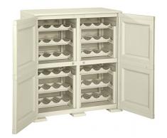 Tontarelli Omnimodus Armadio Porta Bottiglie 48 Ante Lisce, Plastica, Angora, 79x47x85.5 cm