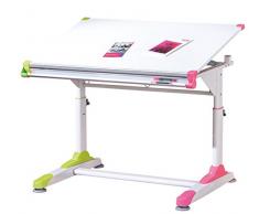 Inter Link Scrivania per Bambini Evolutiva con Piano Inclinabile, Bianco