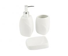 Home in Rombo Home Set 3 Pezzi Ceramica Gabriel Arredo Bagno E Accessori, Bianco