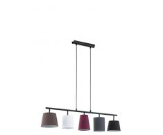 Eglo - Lampada a sospensione in acciaio, E14, Multicolore, 105 x 20 x 110 cm, glÃ¼hlampe, acciaio;tessile, nero