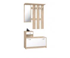 Avanti Trendstore - Rudolf - Guardaroba da ingresso, in imitazione di quercia Sonoma / bianco, dimensioni LAP ca. 100x180x25 cm
