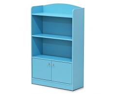 Furinno FR16121LB Elegante Kidkanac libreria con vetrinetta Contemporaneo Light Blue