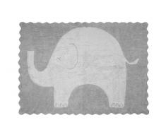 Aratextil Elefantito Tappeto per Bambini, Cotone, Grigio, 120Â x 160Â cm