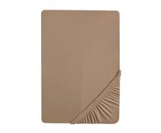 Biberna 77144/555/046, Lenzuolo con angoli in Jersey elasticizzato, Marrone (macchiato), 140 x 200 cm - 160 x 200 cm