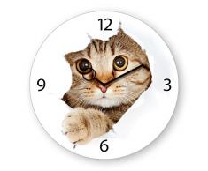 Eurographics U-DT9024 Time Art - Orologio da Parete, Motivo: Come Kitty!, 30 x 30 cm