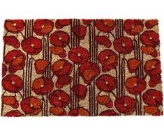 Entryways Zerbino 43 x 71 cm, in Fibra di Cocco con Rivestimento Antiscivolo in PVC, Decorazione Papaveri