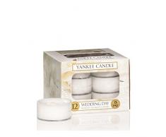 Yankee Candle Light Tea Lights Wedding Day Candela Profumata, Cera, Multicolore, Luce del tÃ¨ (x12)