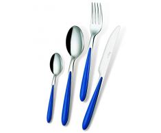 Eme Posaterie Caribe Blu 55 - Set di Posate da Tavola in Acciaio Inox 18/0, Nichel Free, per 6 Persone, 24 Pezzi