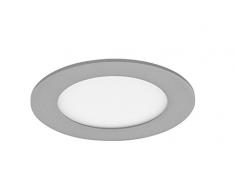 CristalRecord 02-007-06-181 - Faretto downlight, LED extrapiano, rotondo, 6 W, luce neutra, 4000° K, colore grigio