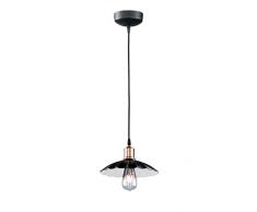 Honsel Lampadario a Sospensione E27, 46 W, Schwarz/Gold. / Innen Weiß, 25 x 25 x 15 cm