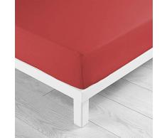 Douceur DIntÃ©rieur - 1640326, Lenzuolo Con Angoli Matrimonia , 140 X 190 Cm , Jersey Uni , Jersey Unito , Rosso