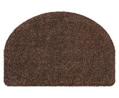 andiamo Samson - Zerbino lavabile per interni, Cotone, marrone, halbrund 50 x 75 cm