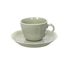 Tognana Charme Confezione 4 Tazze da tè con Piattini, Porcellana, Verde