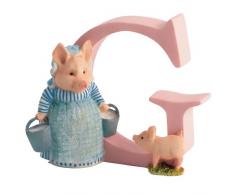 Beatrix Potter Enesco A4999, Aunt Pettitoes con la Lettera G, Statuetta