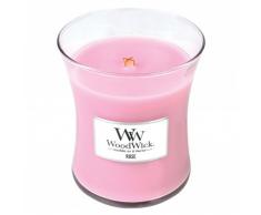 Woodwick Hourglass Rose Candela Profumata in Giara di Vetro Medio, Rosa, 9.9x9.8x11.6 cm