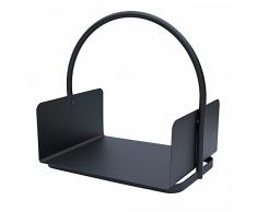 JVL Conway Moderno caminetto di Carbone di Legna Holder, Acciaio, Nero, 41Â x 47Â x 30Â cm