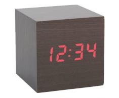 Kikkerland Orologio Sveglia in Legno Display LED